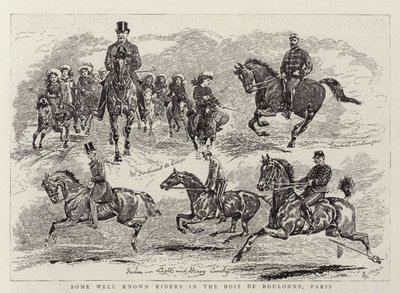 Nogle velkendte ryttere i Bois de Boulogne, Paris af Alfred Chantrey Corbould